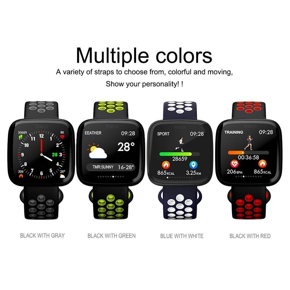 New Smart Watch Waterproof Blood Pressure Heart Rate Monitor Pedometer Cycling Mode Fitness Bracelet Band for IOS Androids - RAPBLUE