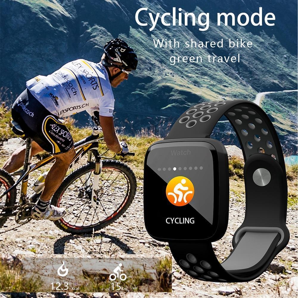 New Smart Watch Waterproof Blood Pressure Heart Rate Monitor Pedometer Cycling Mode Fitness Bracelet Band for IOS Androids - RAPBLUE