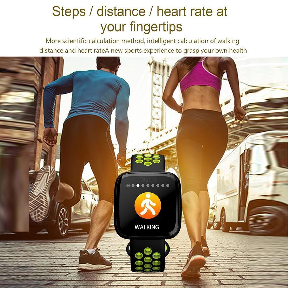 New Smart Watch Waterproof Blood Pressure Heart Rate Monitor Pedometer Cycling Mode Fitness Bracelet Band for IOS Androids - RAPBLUE