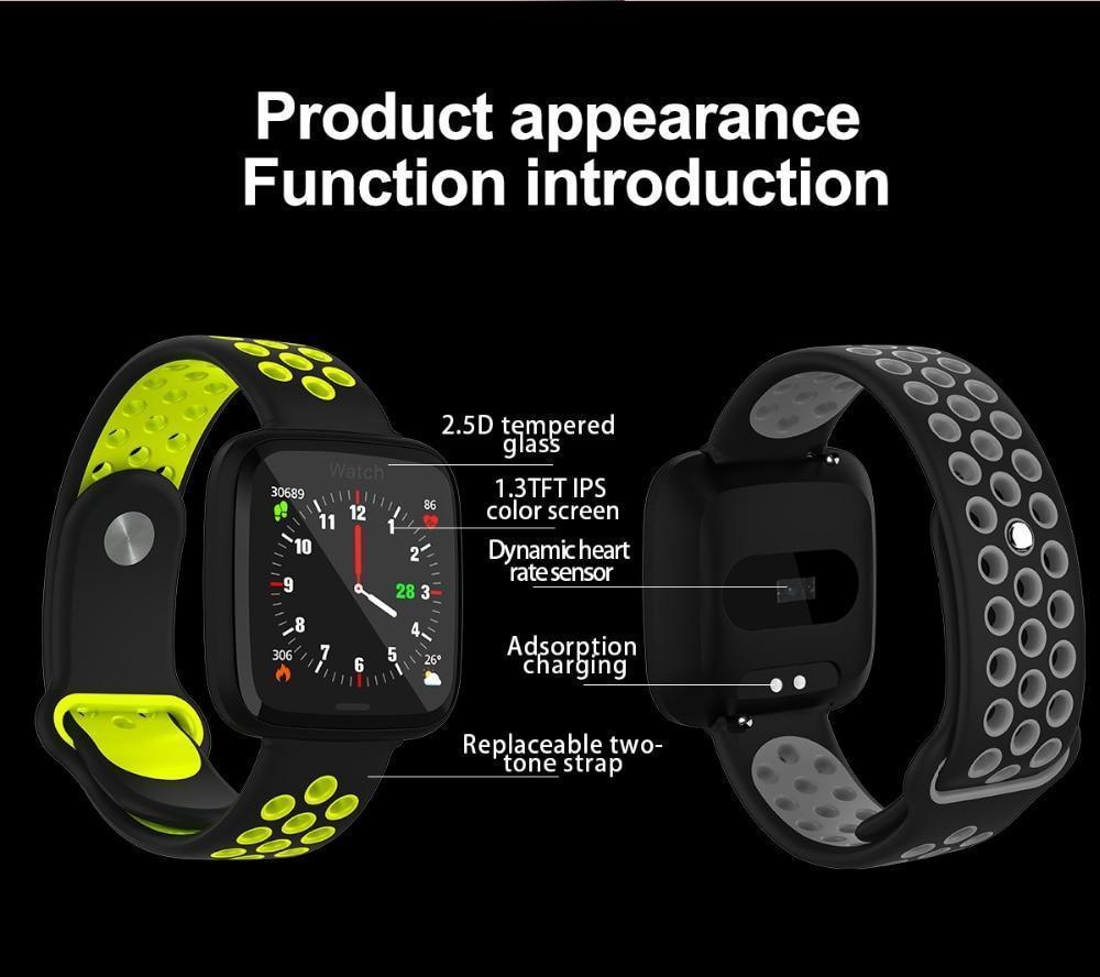 New Smart Watch Waterproof Blood Pressure Heart Rate Monitor Pedometer Cycling Mode Fitness Bracelet Band for IOS Androids - RAPBLUE