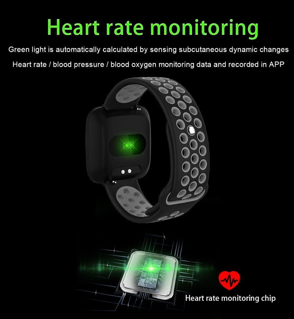 New Smart Watch Waterproof Blood Pressure Heart Rate Monitor Pedometer Cycling Mode Fitness Bracelet Band for IOS Androids - RAPBLUE