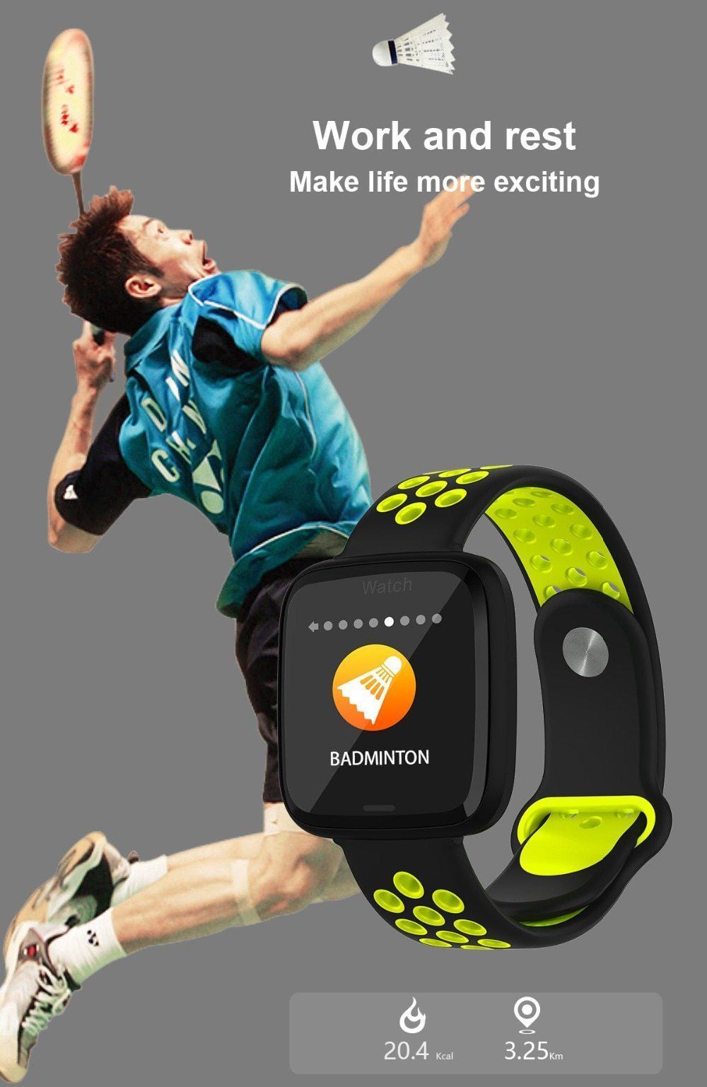 New Smart Watch Waterproof Blood Pressure Heart Rate Monitor Pedometer Cycling Mode Fitness Bracelet Band for IOS Androids - RAPBLUE