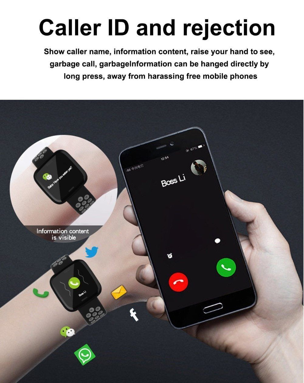 New Smart Watch Waterproof Blood Pressure Heart Rate Monitor Pedometer Cycling Mode Fitness Bracelet Band for IOS Androids - RAPBLUE