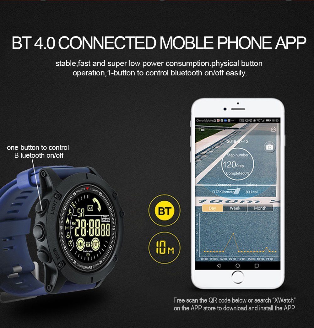 New Professional Sport Smart Watch Men IP68 Waterproof 1.24 Inch Display Smartwatch For Android IOS - RAPBLUE