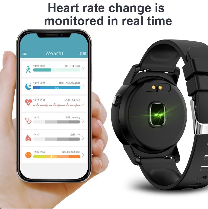 Full HD IPS Circular Screen Band Heart Rate Monitor Sport Mode Fitness Tracker Smart Watch - RAPBLUE