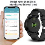 Full HD IPS Circular Screen Band Heart Rate Monitor Sport Mode Fitness Tracker Smart Watch - RAPBLUE