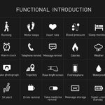 New Leather Band Smart Watch With Heart Rate Sleep Monitor Fitness Tracker Blood Pressure Smartwatch For iPhone Android - RAPBLUE