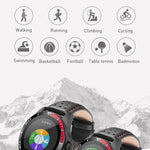 New Leather Band Smart Watch With Heart Rate Sleep Monitor Fitness Tracker Blood Pressure Smartwatch For iPhone Android - RAPBLUE