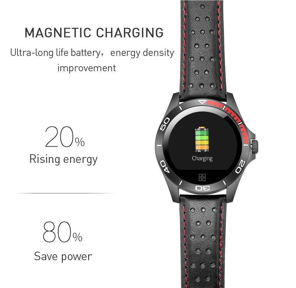 New Leather Band Smart Watch With Heart Rate Sleep Monitor Fitness Tracker Blood Pressure Smartwatch For iPhone Android - RAPBLUE