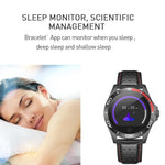 New Leather Band Smart Watch With Heart Rate Sleep Monitor Fitness Tracker Blood Pressure Smartwatch For iPhone Android - RAPBLUE