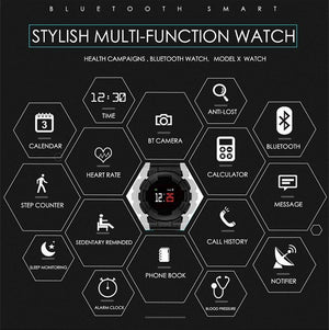 New Smart Watch IP68 Fitness Tracker Blood Pressure/Heart Rate Monitor Bluetooth Outdoor Waterproof Smartwatch - RAPBLUE