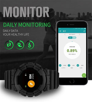 New Smart Watch IP68 Fitness Tracker Blood Pressure/Heart Rate Monitor Bluetooth Outdoor Waterproof Smartwatch - RAPBLUE