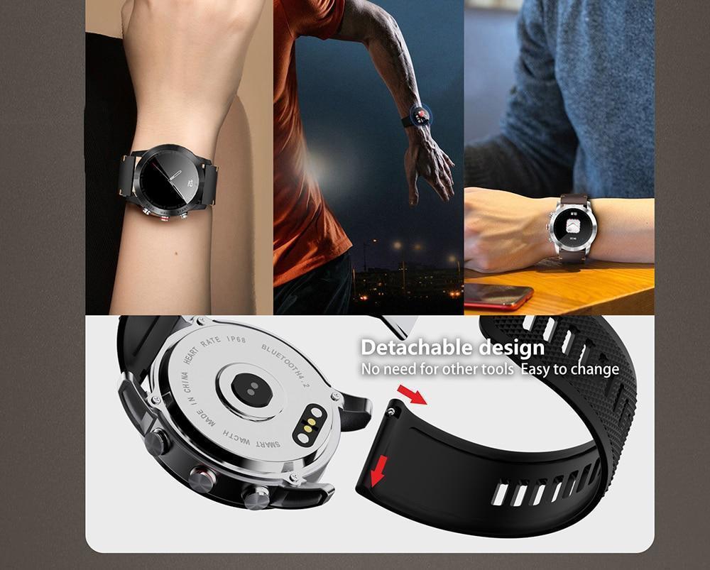 New Smart Watch 1.3'' IP68 Waterproof Bluetooth 4.2 Smartwatch Heart Rate Monitoring Compass Sport Watch For Android iOS - RAPBLUE