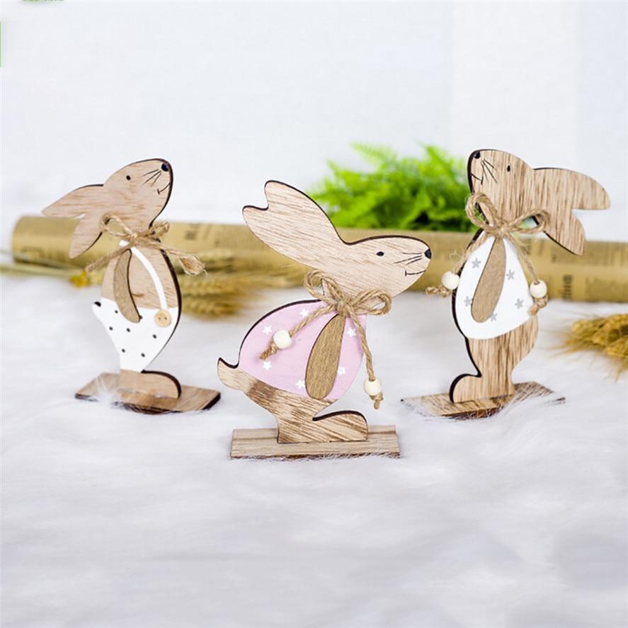 Easter Wooden Rabbit Decorations - RAPBLUE