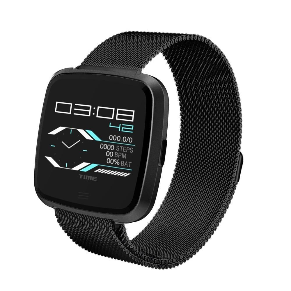 New Metallic Bluetooth Waterproof Wristband Sport Heart Rate Monitor Smartwatch For Android IOS - RAPBLUE