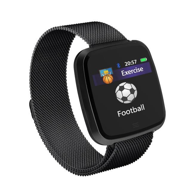 New Metallic Bluetooth Waterproof Wristband Sport Heart Rate Monitor Smartwatch For Android IOS - RAPBLUE