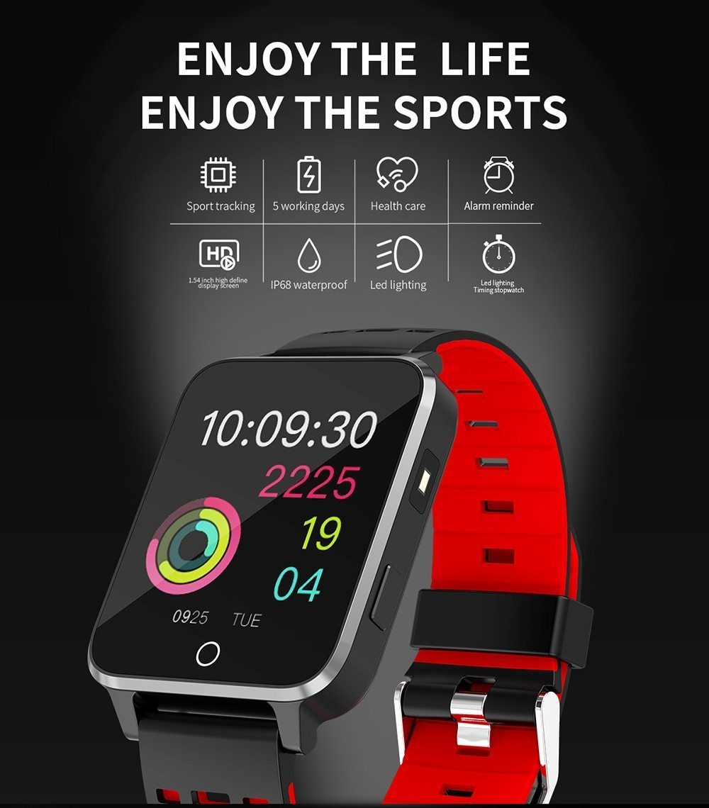 New IP68 Waterproof Android Smart Watch Bluetooth Wristband Heart Rate Pedometer Smartwatch For iPhone Android - RAPBLUE