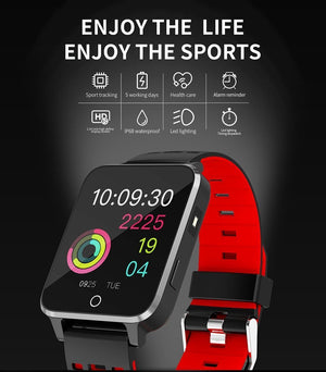 New IP68 Waterproof Android Smart Watch Bluetooth Wristband Heart Rate Pedometer Smartwatch For iPhone Android - RAPBLUE