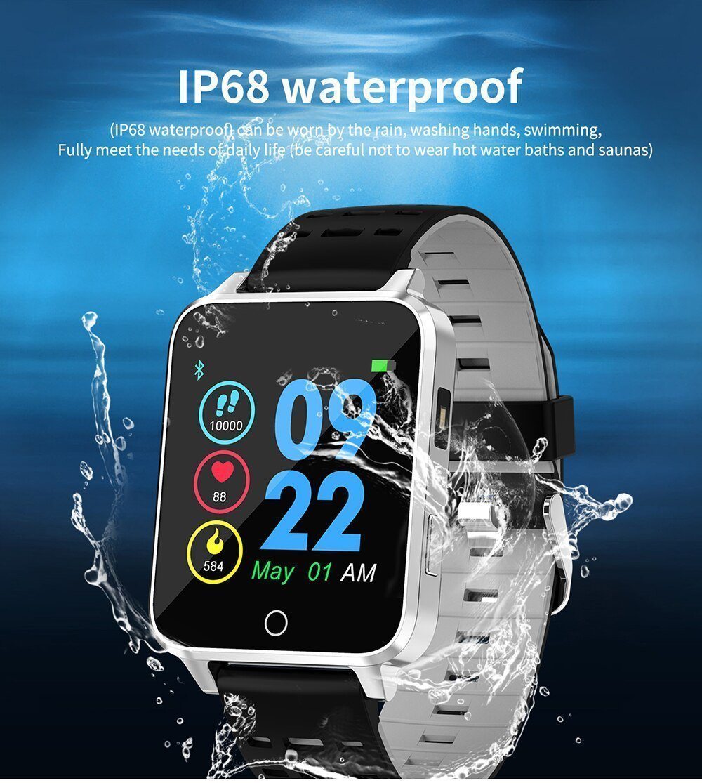 New IP68 Waterproof Android Smart Watch Bluetooth Wristband Heart Rate Pedometer Smartwatch For iPhone Android - RAPBLUE