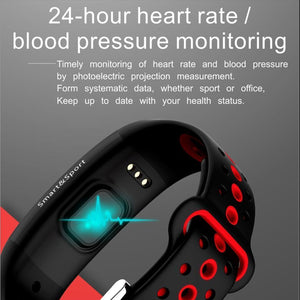 Smartwatch Fitness Bracelet IP68 Waterproof Dynamic Heart Rate Blood Pressure Monitoring Tracker For iPhones Android - RAPBLUE