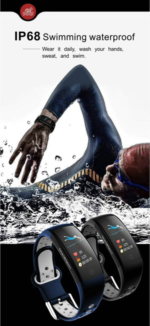 Smartwatch Fitness Bracelet IP68 Waterproof Dynamic Heart Rate Blood Pressure Monitoring Tracker For iPhones Android - RAPBLUE