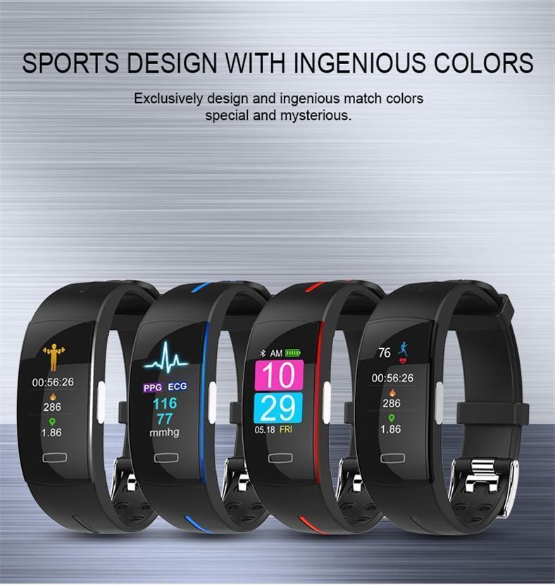 Blood Pressure Smart Band Heart Rate Bracelet Fitness Tracker Watch Intelligent Wristband - RAPBLUE