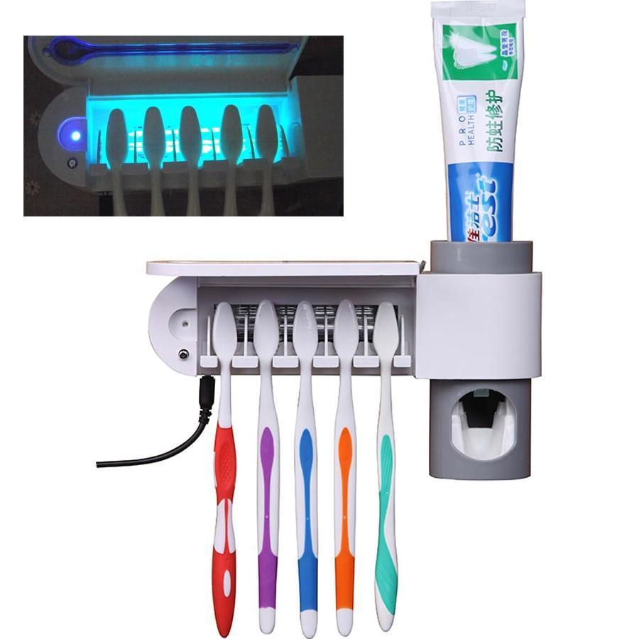 Anti-bacteria UV Light Toothbrush Sterilizer & Automatic Toothpaste Dispenser - RAPBLUE