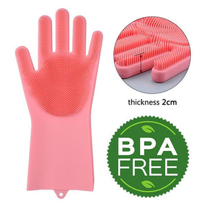 Rubber Scrubber Dish washing and Cleaning Gloves Silicone - RAPBLUE