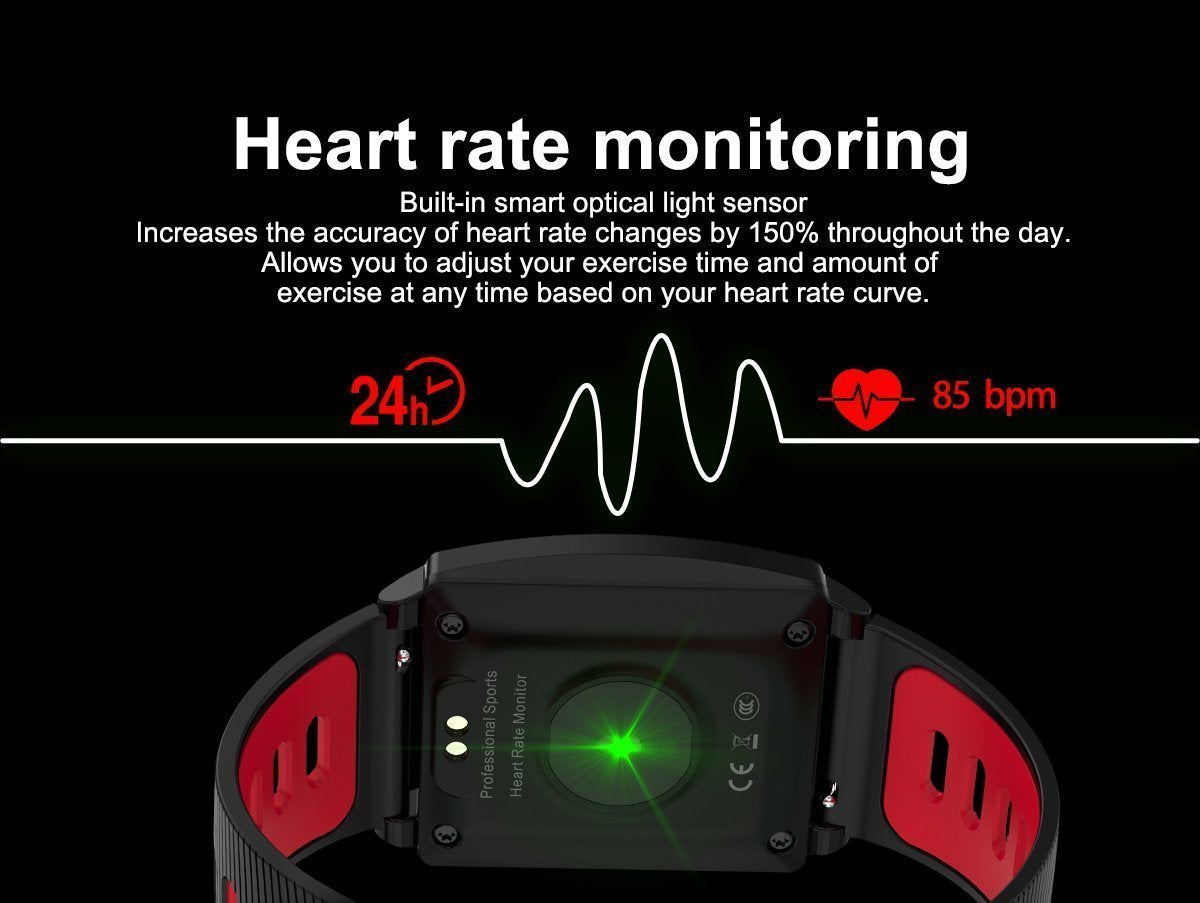 New IPS Large Screen Multi-Sport Fitness Smart Watch Activity Tracker Heart Rate Blood Pressure Wristband For iOS Android - RAPBLUE