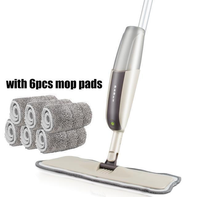 360 Degree Spray Floor Mop with Reusable Microfiber Pads - RAPBLUE