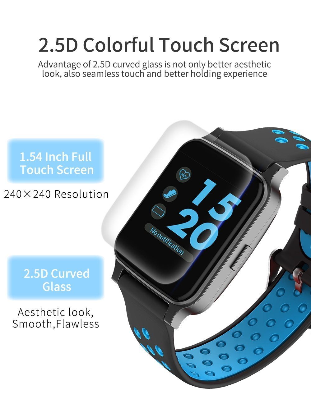 New Smart Watch Bluetooth Call Heart Rate Blood Pressure Blood Oxygen Monitor Smartwatch For iPhone Android - RAPBLUE