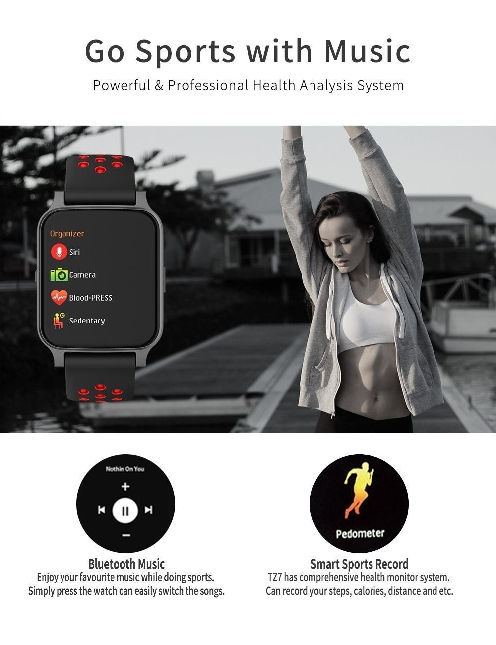 New Smart Watch Bluetooth Call Heart Rate Blood Pressure Blood Oxygen Monitor Smartwatch For iPhone Android - RAPBLUE