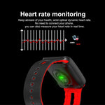 Heart Rate Blood Pressure Monitoring Touch Screen Smart Bracelet Fitness Tracker Smartwatch For iPhone Android - RAPBLUE