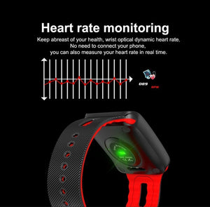 Heart Rate Blood Pressure Monitoring Touch Screen Smart Bracelet Fitness Tracker Smartwatch For iPhone Android - RAPBLUE