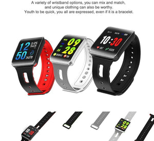 Heart Rate Blood Pressure Monitoring Touch Screen Smart Bracelet Fitness Tracker Smartwatch For iPhone Android - RAPBLUE