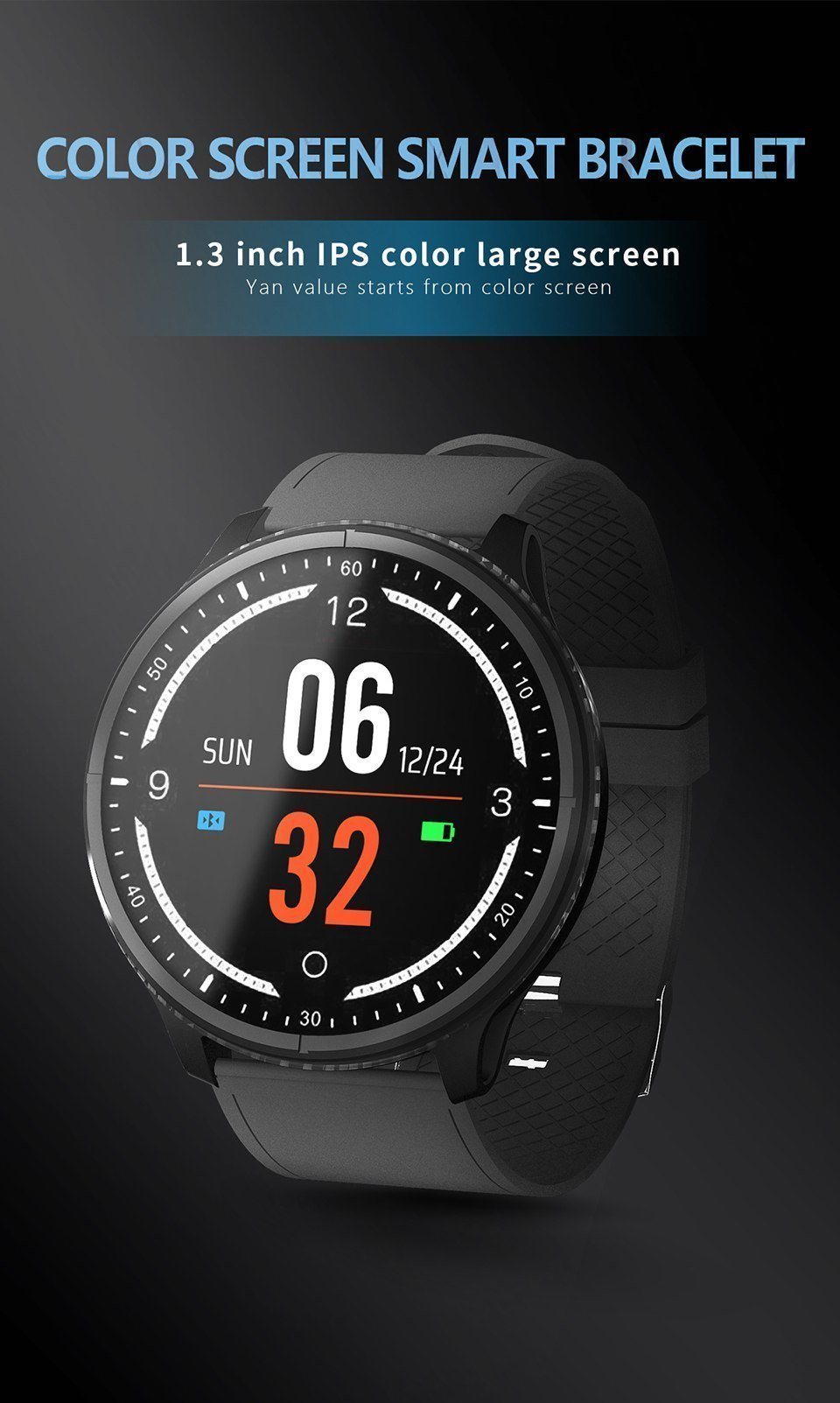 New Smart Bracelet IP68 Waterproof Blood Pressure Blood Oxygen Monitor Fitness Smartwatch For iPhones Android - RAPBLUE