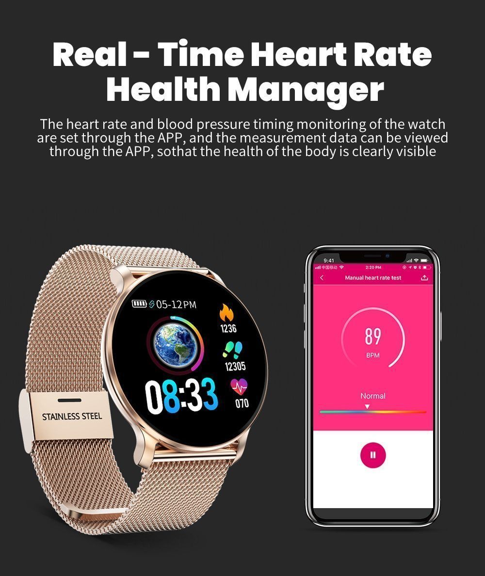 New Smart Watch Waterproof Smartwatch Heart Rate Monitor Fitness Tracker For iPhones Android - RAPBLUE