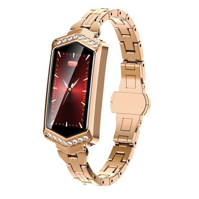 New Smart Watch Women IP67 Waterproof Heart Rate Monitor Metal Strap Fitness Bracelet For Android IOS Phones - RAPBLUE
