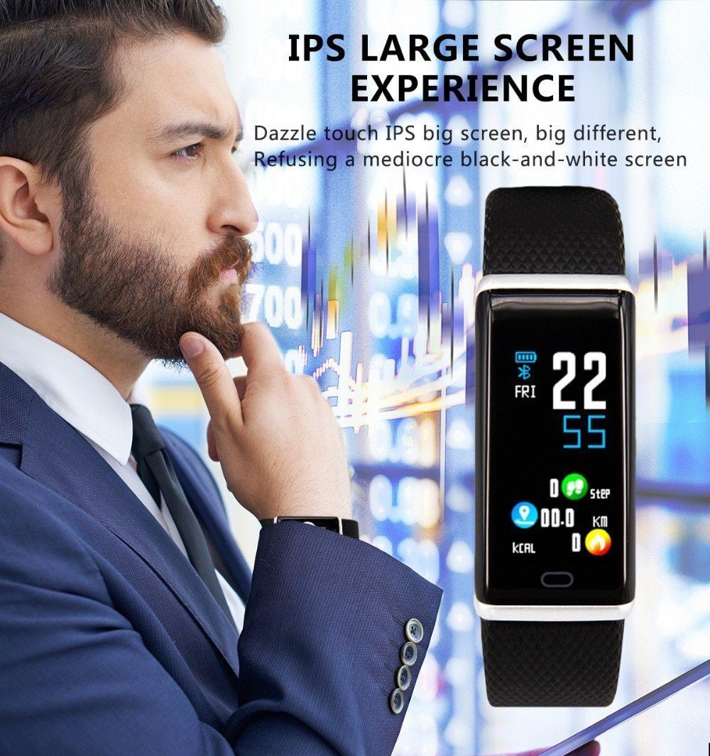 IP67 Waterproof Smart Band Remote Control Blood Pressure Heart Rate Monitor Smart Bracelet For iPhone Android - RAPBLUE