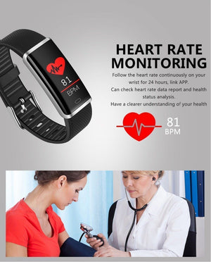 IP67 Waterproof Smart Band Remote Control Blood Pressure Heart Rate Monitor Smart Bracelet For iPhone Android - RAPBLUE