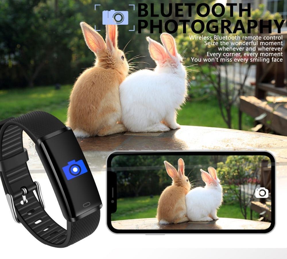 IP67 Waterproof Smart Band Remote Control Blood Pressure Heart Rate Monitor Smart Bracelet For iPhone Android - RAPBLUE