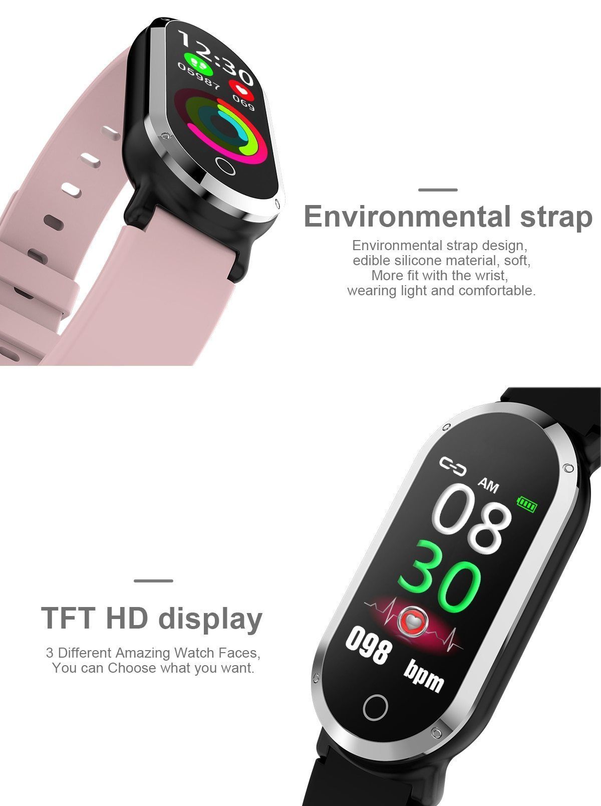 New Smart Wristband Unisex Bracelet Heart Rate Blood Pressure Monitor Fitness Tracker Watch Sport Band Pedometer - RAPBLUE