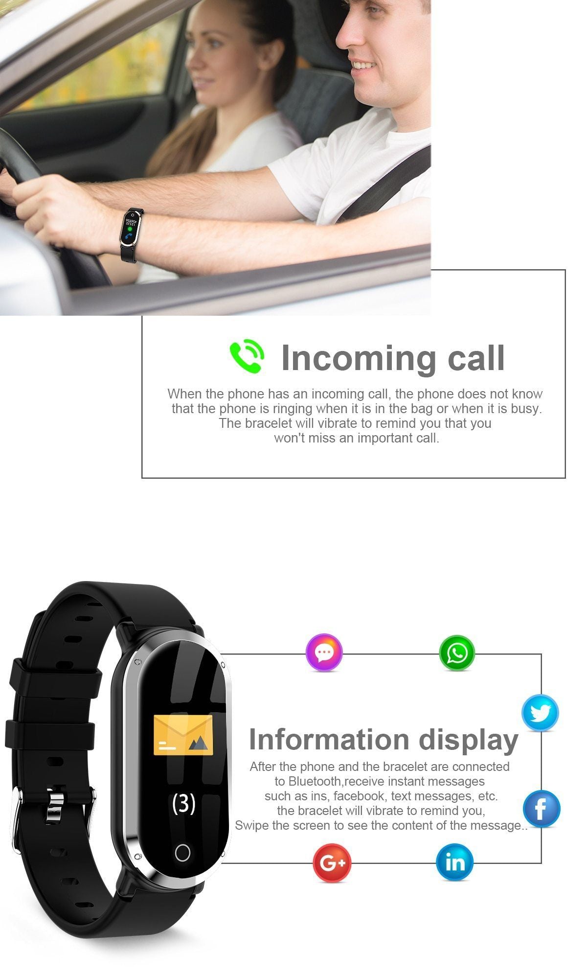 New Smart Wristband Unisex Bracelet Heart Rate Blood Pressure Monitor Fitness Tracker Watch Sport Band Pedometer - RAPBLUE