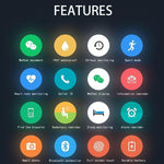 New Smart Watch Color Screen Heart Rate Fitness Bracelet Sleep Blood Pressure Monitor Fitness Tracker - RAPBLUE