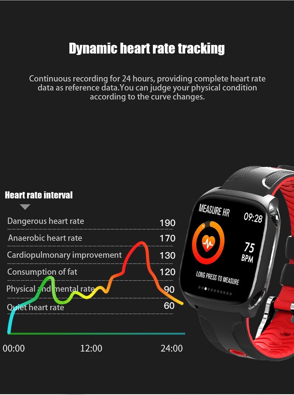 New Smart Watch Color Screen Heart Rate Fitness Bracelet Sleep Blood Pressure Monitor Fitness Tracker - RAPBLUE