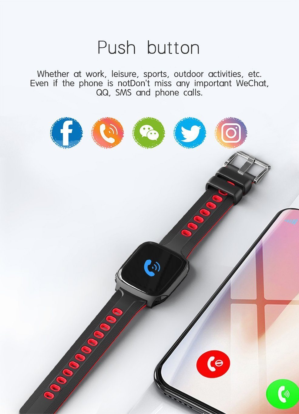 New Smart Watch Color Screen Heart Rate Fitness Bracelet Sleep Blood Pressure Monitor Fitness Tracker - RAPBLUE