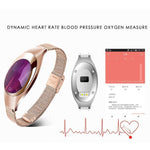 New Ladies Heart Rate Monitor Pedometer Fitness Tracker Smart Watch For Android IOS - RAPBLUE