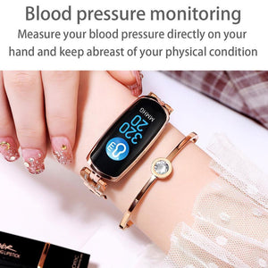 New Stainless Steel Smart Watch IP67 Waterproof Heart Rate Monitor Bracelet Smartwatch For Android iPhone - RAPBLUE