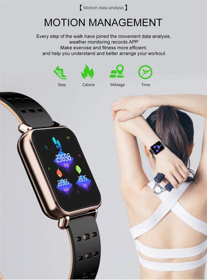 New IP67 Waterproof Slim Smart Watch Heart Rate Blood Pressure Oxygen Monitor Fitness Tracker For iOS Android - RAPBLUE