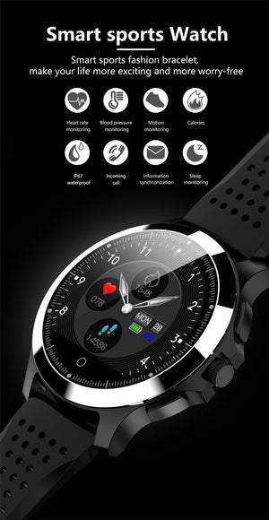 New Waterproof Fitness Bracelet Smartwatch Blood Pressure Heart Rate Monitor Pedometer For iPhone Android - RAPBLUE